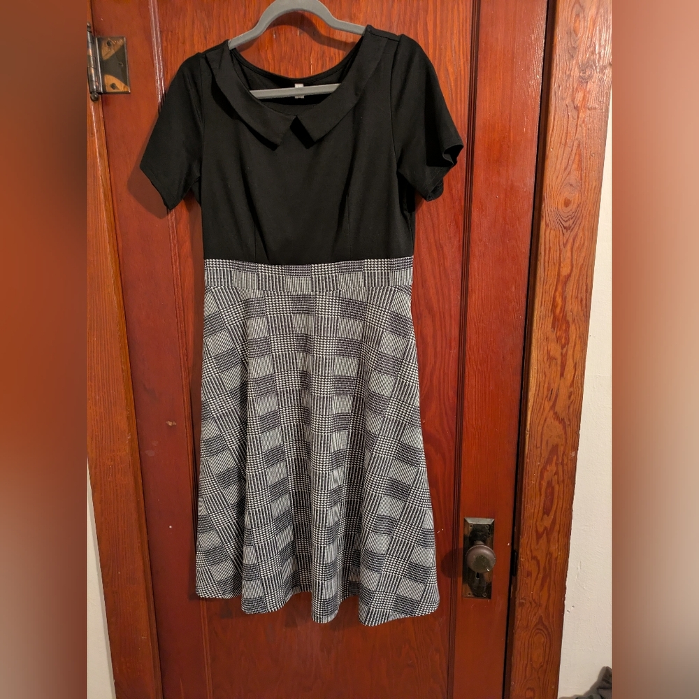 Black and Gray Plaid Women's Dress